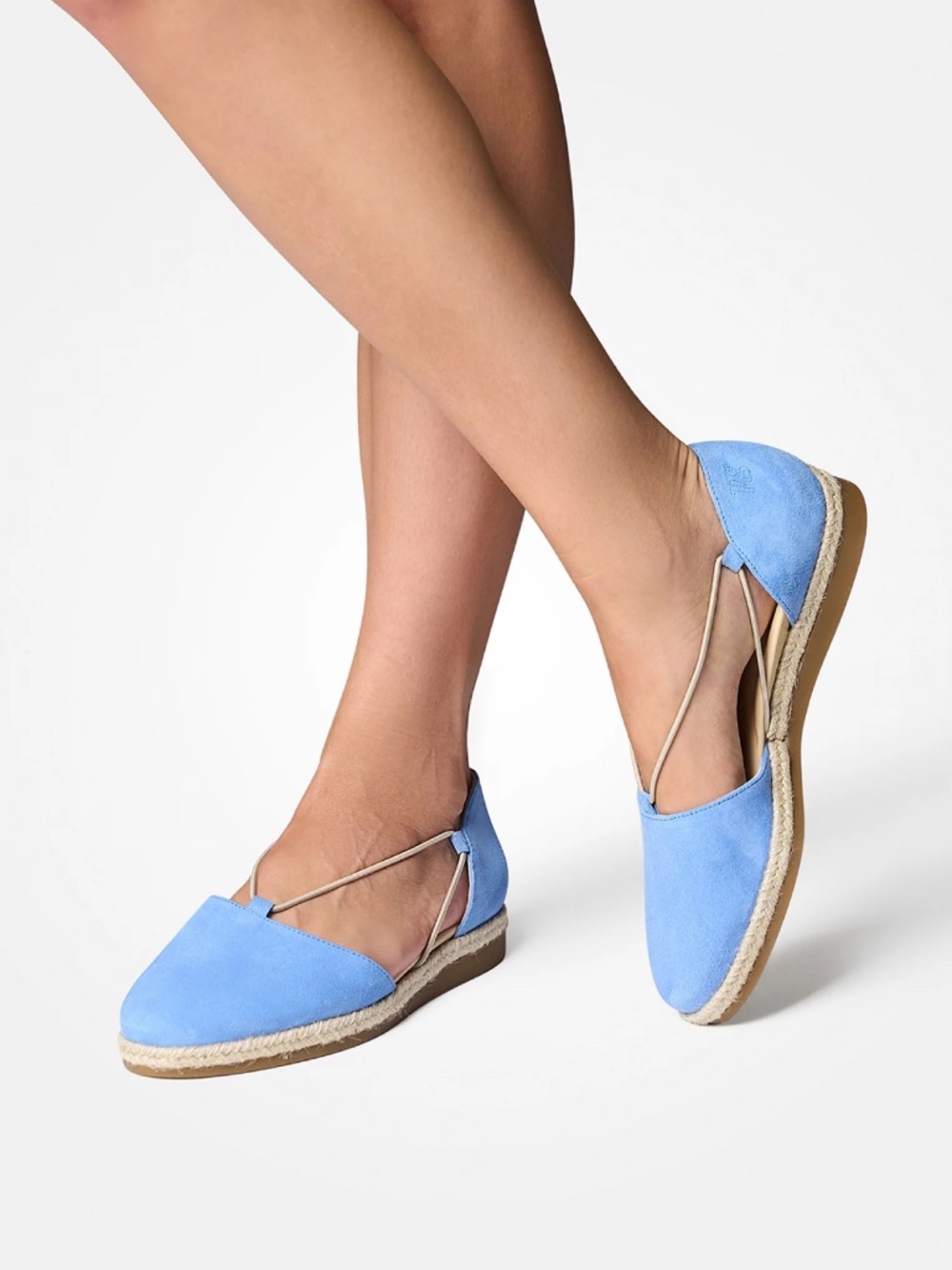 Paul Green Alegra Espadrille In Pacific Soft Suede Sz 9